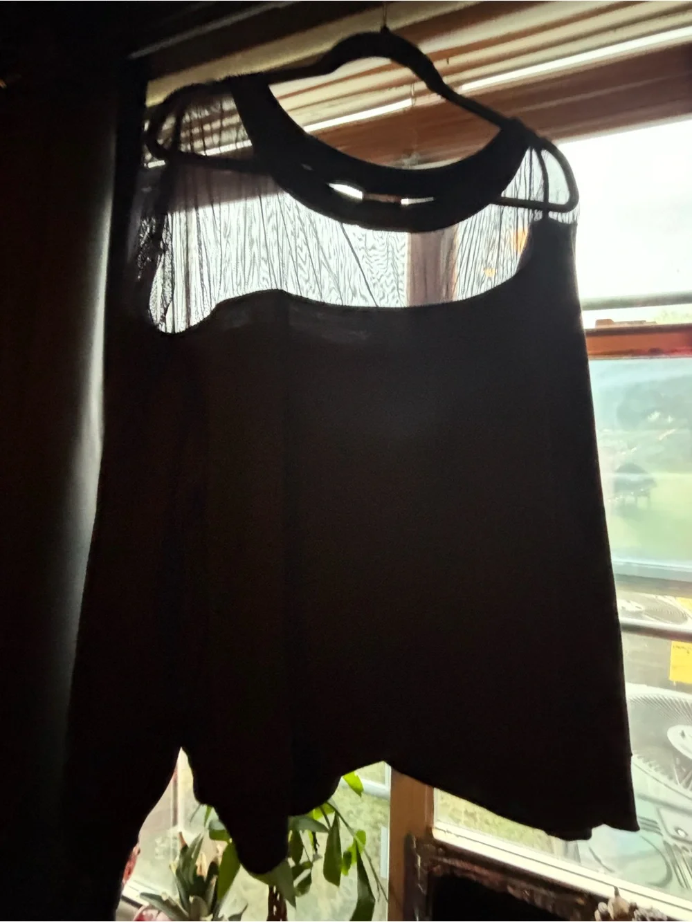 Black Women's Sheer Sweatshirt - Picture 4 of 4